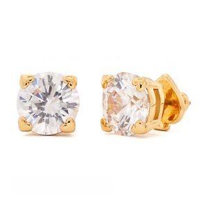 KATE SPADE Brilliant Crystal Clear Heart Earrings